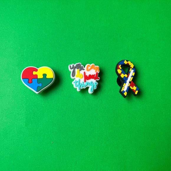 Autism Awareness Crocs Shoe Charms Set of 9 - jibbitz Charms - Picture 4 of 7
